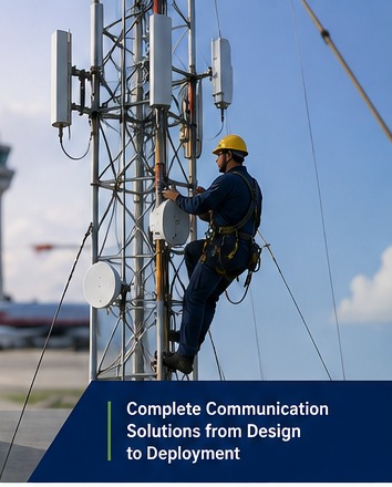 Antenna tower and technician